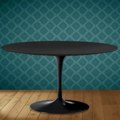Tavolino Tulip Eero Saarinen H 41 Ovale in Ceramica Domoos Made in Italy - Scarlet