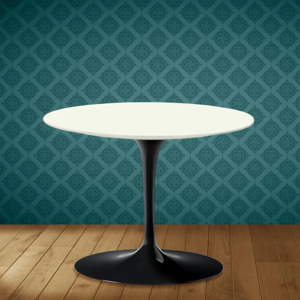 Tavolino Tulip Eero Saarinen H 41 in Ceramica Moonè Made in Italy - Scarlet