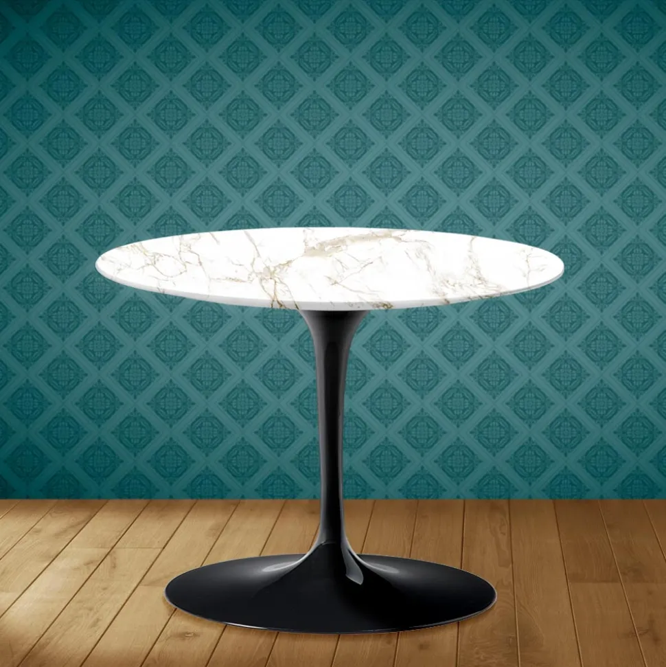 Tavolino Tulip Eero Saarinen H 41 in Ceramica Entzo Made in Italy - Scarlet