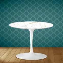 Tavolino Tulip Eero Saarinen H 41 in Ceramica Entzo Made in Italy - Scarlet