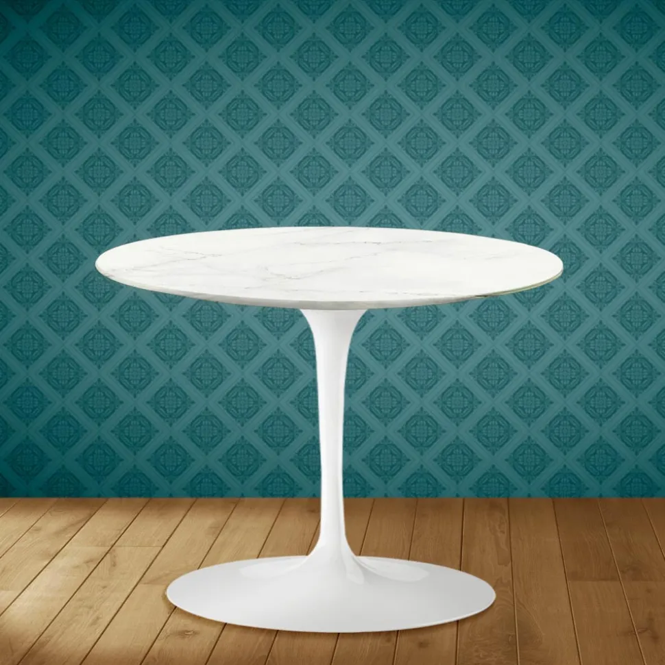 Tavolino Tulip Eero Saarinen H 41 in Ceramica Rem Made in Italy - Scarlet
