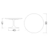 Tavolino Tulip Eero Saarinen H 41 in Ceramica Diamond Cream Made in Italy - Scarlet
