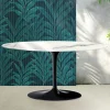 Tavolino Tulip Saarinen H 41 cm in Ceramica Florim Statuario Lucido - Scarlet