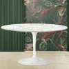 Tavolino Tulip Saarinen H 41 con Piano in Marmo di Carrara Realizzato in Italia - Scarlet