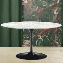 Tavolino Tulip Saarinen H 41 con Piano in Marmo di Carrara Realizzato in Italia - Scarlet