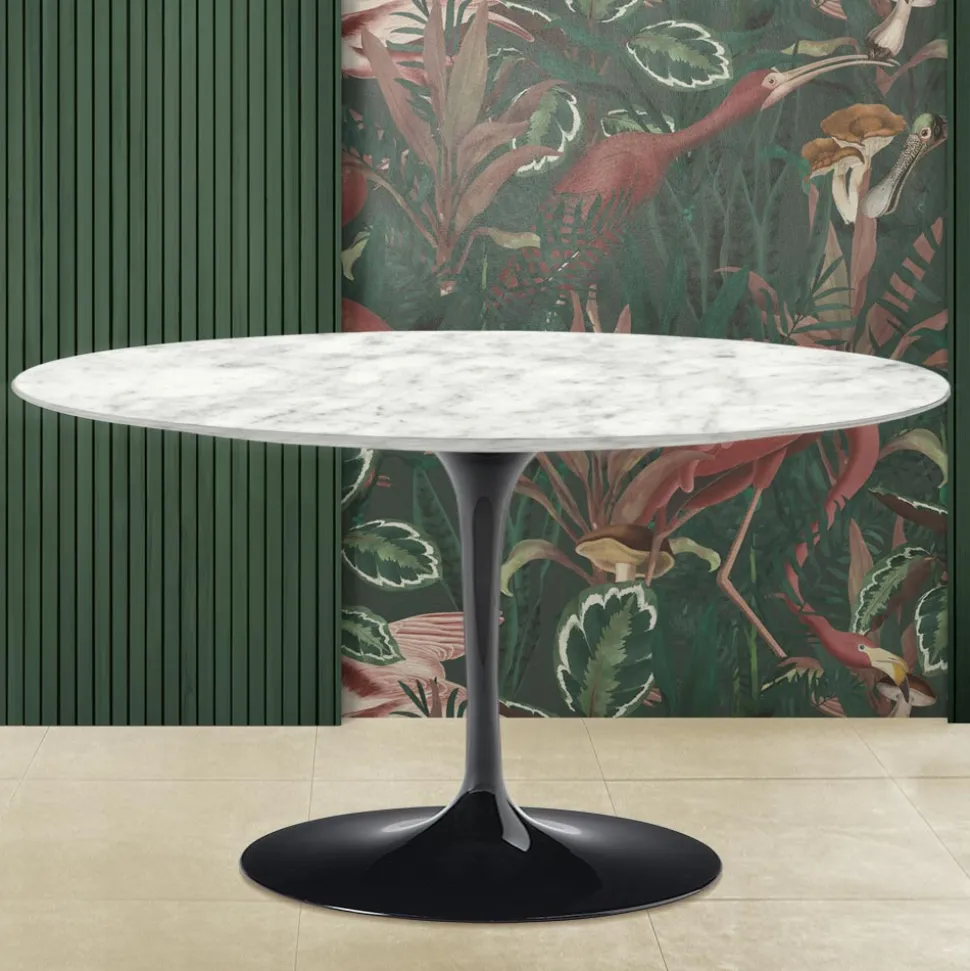 Tavolino Tulip Saarinen H 41 con Piano in Marmo di Carrara Realizzato in Italia - Scarlet