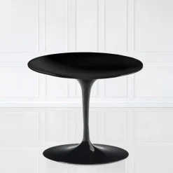 Tavolino Tulip Saarinen H 41 con Piano in Laminato Liquido Nero Made in Italy - Scarlet