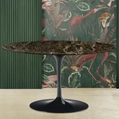 Tavolino Tulip Saarinen H 41 con Piano in Marmo Emperador Dark Made in Italia - Scarlet