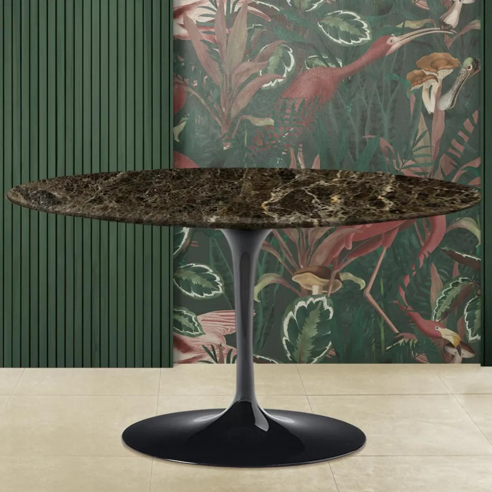 Tavolino Tulip Saarinen H 41 con Piano in Marmo Emperador Dark Made in Italia - Scarlet