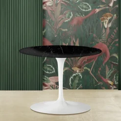 Tavolino Tulip Saarinen H 39 Ovale in Marmo Nero MArquinia Realizzato in Italia - Scarlet