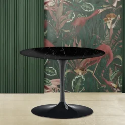 Tavolino Tulip Saarinen H 39 Ovale in Marmo Nero MArquinia Realizzato in Italia - Scarlet