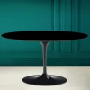 Tavolino Tulip Saarinen H 41 Ovale in Ceramica Nero Assoluto Made in Italy - Scarlet