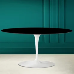 Tavolino Tulip Saarinen Ovale H 41 in Nero Assoluto Made in Italy - Scarlet
