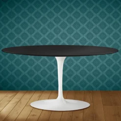 Tavolino Tulip Saarinen Ovale H 41 in Ceramica Domoos Made in Italy - Scarlet