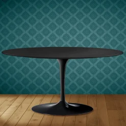 Tavolino Tulip Saarinen Ovale H 41 in Ceramica Domoos Made in Italy - Scarlet