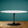 Tavolino Tulip Saarinen Ovale H 41 in Ceramica Morpheus Made in Italy - Scarlet