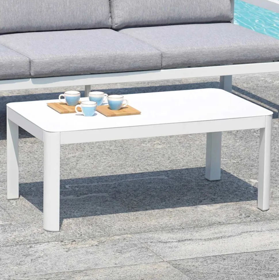 Tavolino 100x55 cm da Giardino in Alluminio di Diverse Finiture - Topolino