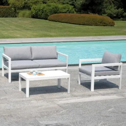 Tavolino 100x55 cm da Giardino in Alluminio di Diverse Finiture - Topolino