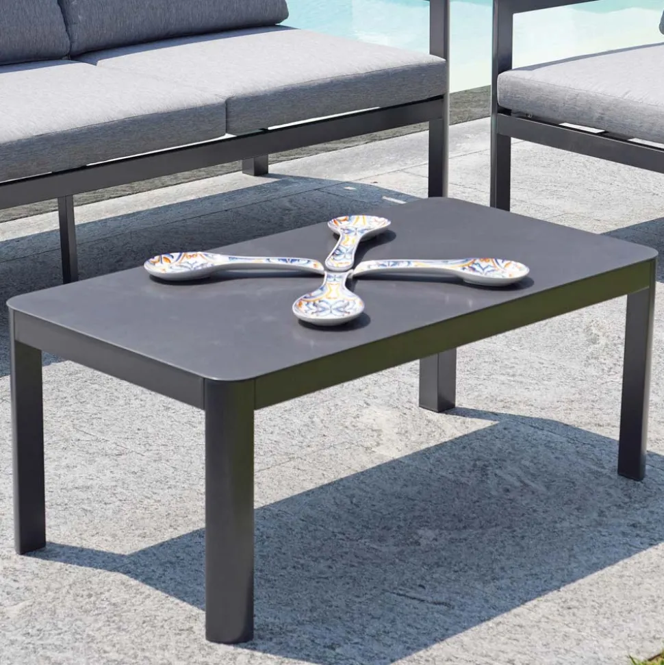 Tavolino 100x55 cm da Giardino in Alluminio di Diverse Finiture - Topolino
