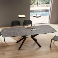 Tavolo a Botte Allungabile a 240 o 280 cm in HPL e Metallo - Presente