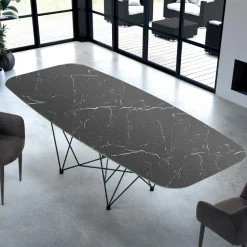 Tavolo a Forma di Botte Moderno in Ceramica e Acciaio Made in Italy – Ezzellino