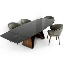 Tavolo Allugabile a 276 cm in Ceramica Noir Desir Made in Italy - Equatore