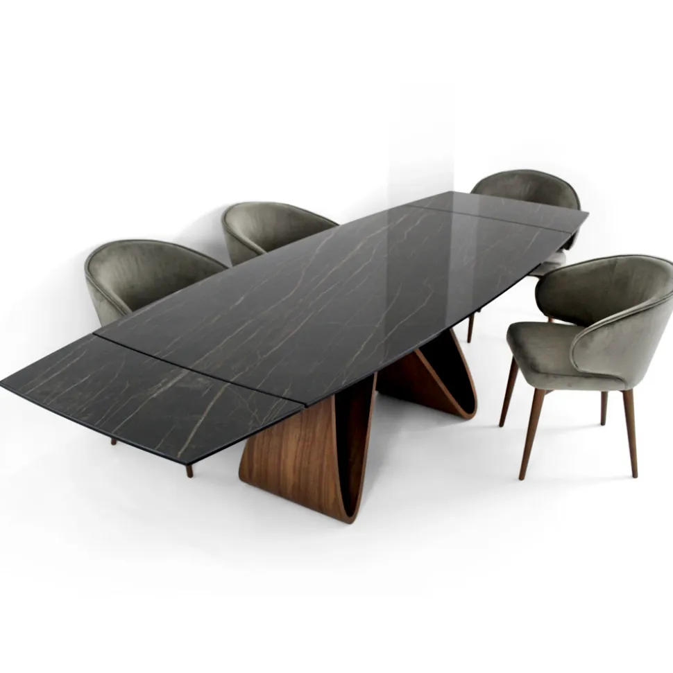 Tavolo Allugabile a 276 cm in Ceramica Noir Desir Made in Italy - Equatore