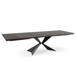 Tavolo Allungabile a 300 cm con Base in Metallo e Piano in Rovere - Marina