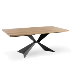 Tavolo Allungabile a 300 cm con Base in Metallo e Piano in Rovere - Marina