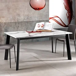 Tavolo Allungabile a 220 cm con Base Faggio Grafite Made in Italy - Toles