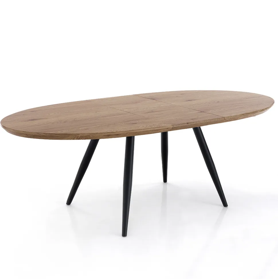 Tavolo Allungabile a 200 cm con Gambe in Metallo Nero - Litio