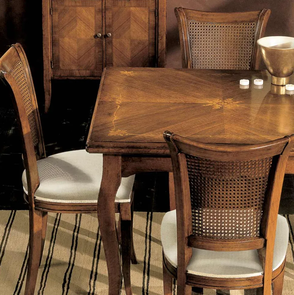 Tavolo Allungabile a 200 cm con 4 Sedie in Legno Bassano Made in Italy - Ambra