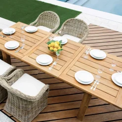 Tavolo Allungabile a 250 cm da Esterno Realizzato in Teak Riciclato - Felce
