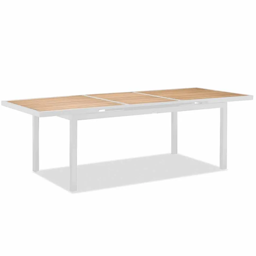 Tavolo Allungabile a 340 cm da Esterno in Alluminio e Piano in Teak - Bilel