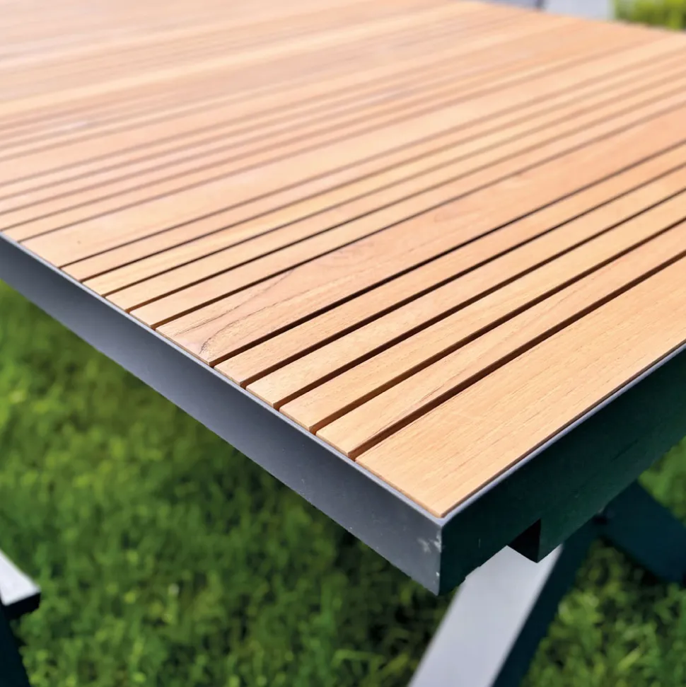 Tavolo Allungabile a 263 cm in Alluminio e Teak Massello - Lilia