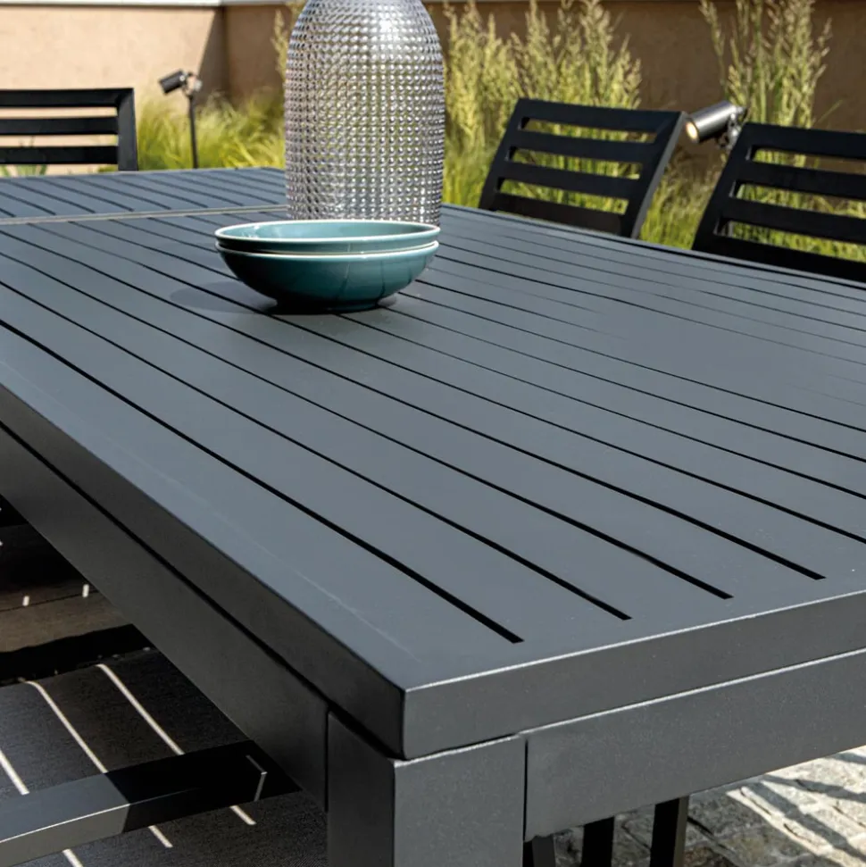 Tavolo Allungabile a 220 cm in Alluminio Antracite per il Giardino - Forbici