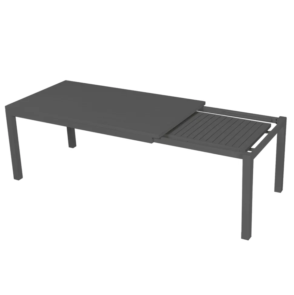 Tavolo Allungabile a 220 cm in Alluminio Antracite per il Giardino - Forbici