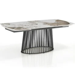 Tavolo Allungabile a 260 cm in Ceramica Finitura Marmo e Metallo - Veneto