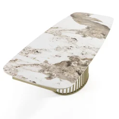 Tavolo Allungabile a 260 cm in Ceramica Finitura Marmo e Metallo - Veneto