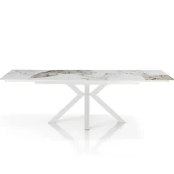 Tavolo Allungabile a 240 cm in Ceramica Finitura Marmo Onice Lucido - Piemonte