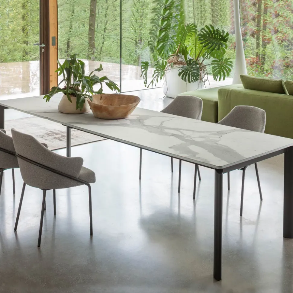 Tavolo Allungabile a 298 cm in Ceramica e Metallo Made in Italy - Tulipano