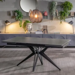 Tavolo Allungabile a 240 cm in Ceramica e Base in Metallo - Bouquet