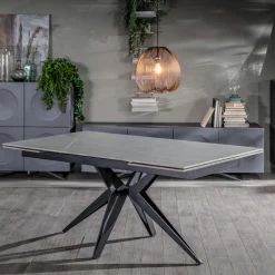 Tavolo Allungabile a 240 cm in Ceramica e Base in Metallo - Bouquet