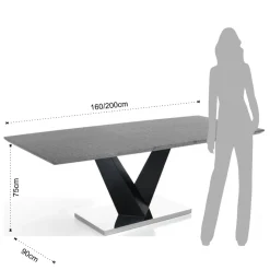 Tavolo Allungabile a 200 cm in MDF Cemento - Olmio