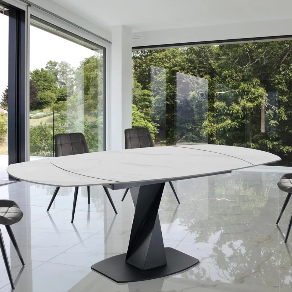 Tavolo Allungabile a 165 cm in Metallo e Ceramica - Boccanera
