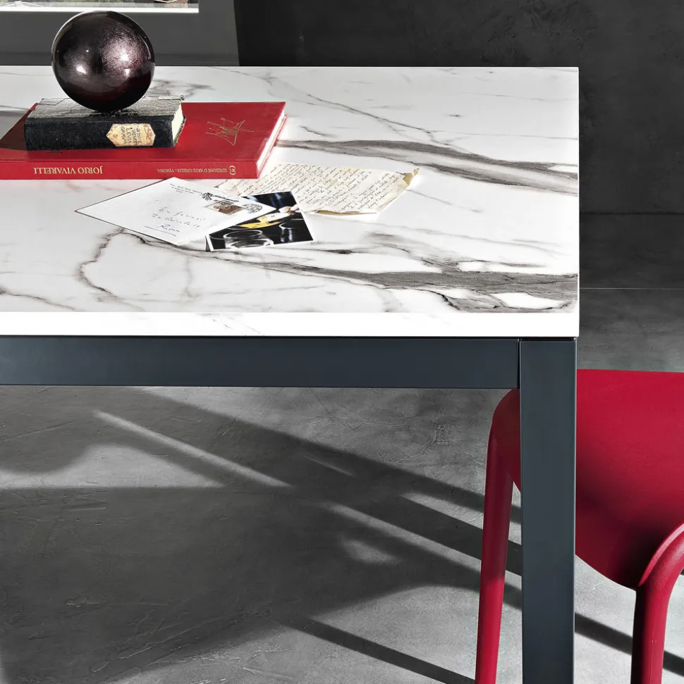 Tavolo Allungabile a 180 cm in Metallo Antracite Made in Italy - Beatrise