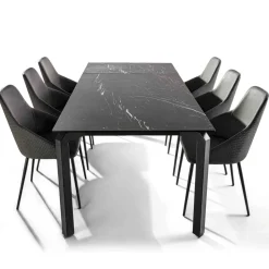 Tavolo Allungabile a 240 cm in Metallo e Piano in Vetro Ceramica - Lumera