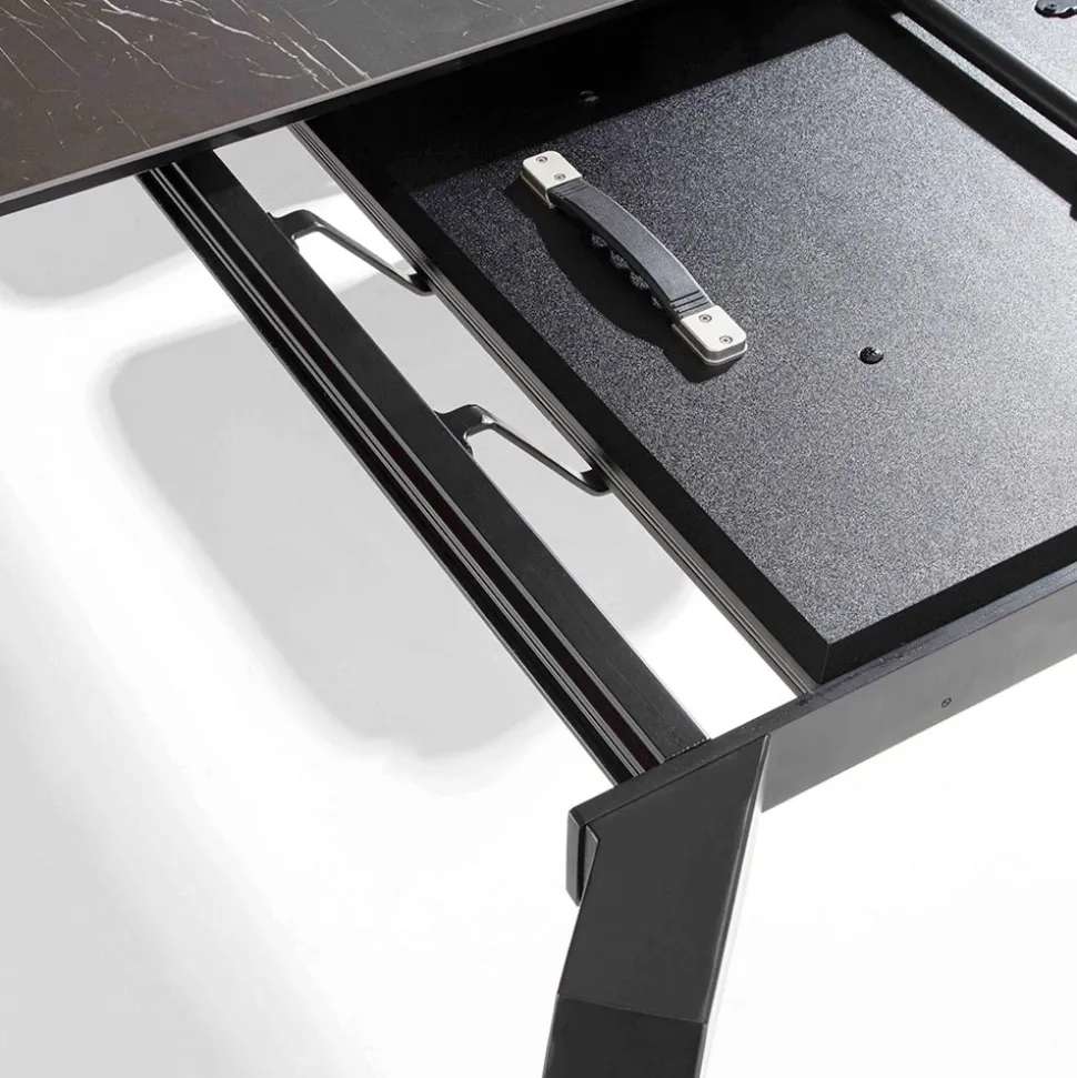 Tavolo Allungabile a 240 cm in Metallo e Piano in Vetro Ceramica - Lumera