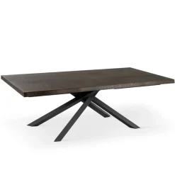 Tavolo Allungabile a 300 cm in Rovere Impiallacciato e Base in Metallo Nero - Xino