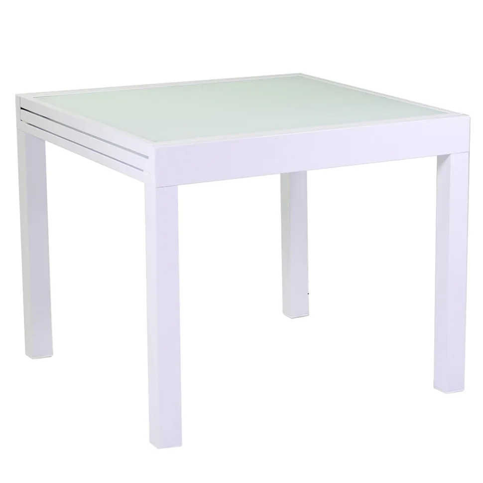 Tavolo Allungabile a 180 cm o 220 cm con Piano in Vetro Temprato - Cartellina
